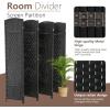 image4 Panel Room Divider Folding Privacy Divider 6 Ft Indoor Wall Divider Portable Partition Wood Screen BlackBlack