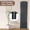 image4 Panel Room Divider Folding Privacy Divider 6 Ft Indoor Wall Divider Portable Partition Wood Screen BlackBlack