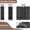 image4 Panel Room Divider Folding Privacy Divider 6 Ft Indoor Wall Divider Portable Partition Wood Screen BlackBlack