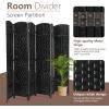 image4 Panel Room Divider Folding Privacy Divider 6 Ft Indoor Wall Divider Portable Partition Wood Screen BlackBlack