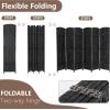 image4 Panel Room Divider Folding Privacy Divider 6 Ft Indoor Wall Divider Portable Partition Wood Screen BlackBlack