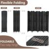 image4 Panel Room Divider Folding Privacy Divider 6 Ft Indoor Wall Divider Portable Partition Wood Screen BlackBlack