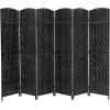 image4 Panel Room Divider Folding Privacy Divider 6 Ft Indoor Wall Divider Portable Partition Wood Screen BlackBlack