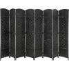 image4 Panel Room Divider Folding Privacy Divider 6 Ft Indoor Wall Divider Portable Partition Wood Screen BlackBlack