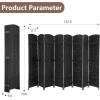 image4 Panel Room Divider Folding Privacy Divider 6 Ft Indoor Wall Divider Portable Partition Wood Screen BlackBlack