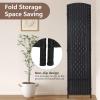 image4 Panel Room Divider Folding Privacy Divider 6 Ft Indoor Wall Divider Portable Partition Wood Screen BlackBlack