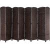 image4 Panel Room Divider Folding Privacy Divider 6 Ft Indoor Wall Divider Portable Partition Wood Screen BlackBrown