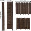 image4 Panel Room Divider Folding Privacy Divider 6 Ft Indoor Wall Divider Portable Partition Wood Screen BlackBrown