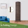 image4 Panel Room Divider Folding Privacy Divider 6 Ft Indoor Wall Divider Portable Partition Wood Screen BlackBrown