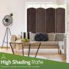 image4 Panel Room Divider Folding Privacy Divider 6 Ft Indoor Wall Divider Portable Partition Wood Screen BlackBrown