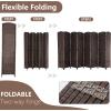 image4 Panel Room Divider Folding Privacy Divider 6 Ft Indoor Wall Divider Portable Partition Wood Screen BlackBrown