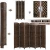 image4 Panel Room Divider Folding Privacy Divider 6 Ft Indoor Wall Divider Portable Partition Wood Screen BlackBrown