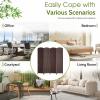 image4 Panel Room Divider Folding Privacy Divider 6 Ft Indoor Wall Divider Portable Partition Wood Screen BlackBrown