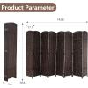 image4 Panel Room Divider Folding Privacy Divider 6 Ft Indoor Wall Divider Portable Partition Wood Screen BlackBrown