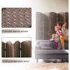image4 Panel Room Divider Folding Privacy Divider 6 Ft Indoor Wall Divider Portable Partition Wood Screen BlackBrown