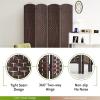 image4 Panel Room Divider Folding Privacy Divider 6 Ft Indoor Wall Divider Portable Partition Wood Screen BlackBrown