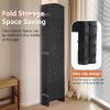 image4 Panel Room Divider Folding Privacy Divider 6 Ft Indoor Wall Divider Portable Partition Wood Screen BlackCoal Black