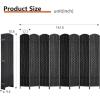 image4 Panel Room Divider Folding Privacy Divider 6 Ft Indoor Wall Divider Portable Partition Wood Screen BlackCoal Black