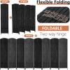 image4 Panel Room Divider Folding Privacy Divider 6 Ft Indoor Wall Divider Portable Partition Wood Screen BlackCoal Black