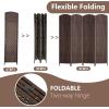 image4 Panel Room Divider Folding Privacy Divider 6 Ft Indoor Wall Divider Portable Partition Wood Screen BlackDark Brown