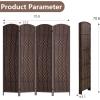 image4 Panel Room Divider Folding Privacy Divider 6 Ft Indoor Wall Divider Portable Partition Wood Screen BlackDark Brown
