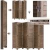 image4 Panel Wood Room Divider 575 Ft Tall Privacy Wall Divider 689quot x 1575quot Each Panel Folding Wood Screen for Home Office Bedroom Restaurant BrownBrown