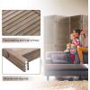 image4 Panel Wood Room Divider 575 Ft Tall Privacy Wall Divider 689quot x 1575quot Each Panel Folding Wood Screen for Home Office Bedroom Restaurant BrownBrown