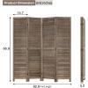 image4 Panel Wood Room Divider 575 Ft Tall Privacy Wall Divider 689quot x 1575quot Each Panel Folding Wood Screen for Home Office Bedroom Restaurant BrownBrown