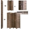 image4 Panel Wood Room Divider 575 Ft Tall Privacy Wall Divider 689quot x 1575quot Each Panel Folding Wood Screen for Home Office Bedroom Restaurant BrownBrown