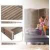 image4 Panel Wood Room Divider 575 Ft Tall Privacy Wall Divider 689quot x 1575quot Each Panel Folding Wood Screen for Home Office Bedroom Restaurant BrownBrown