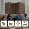 image4 Panel Wood Room Divider 575 Ft Tall Privacy Wall Divider 689quot x 1575quot Each Panel Folding Wood Screen for Home Office Bedroom Restaurant BrownBrown