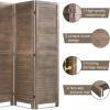 image4 Panel Wood Room Divider 575 Ft Tall Privacy Wall Divider 689quot x 1575quot Each Panel Folding Wood Screen for Home Office Bedroom Restaurant BrownBrown