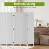 image4 Panel Wood Room Divider 575 Ft Tall Privacy Wall Divider 689quot x 1575quot Each Panel Folding Wood Screen for Home Office Bedroom Restaurant BrownWhite