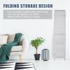 image4 Panel Wood Room Divider 575 Ft Tall Privacy Wall Divider 689quot x 1575quot Each Panel Folding Wood Screen for Home Office Bedroom Restaurant BrownWhite