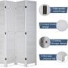 image4 Panel Wood Room Divider 575 Ft Tall Privacy Wall Divider 689quot x 1575quot Each Panel Folding Wood Screen for Home Office Bedroom Restaurant BrownWhite
