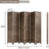 image6 Panel Wood Room Divider 575 Ft Tall Privacy Wall Divider Folding Wood Screen 689quot x 1575quot Each Panel for Home Office Bedroom Restaurant BrownBrown