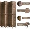 image6 Panel Wood Room Divider 575 Ft Tall Privacy Wall Divider Folding Wood Screen 689quot x 1575quot Each Panel for Home Office Bedroom Restaurant BrownBrown