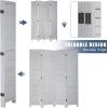 image6 Panel Wood Room Divider 575 Ft Tall Privacy Wall Divider Folding Wood Screen 689quot x 1575quot Each Panel for Home Office Bedroom Restaurant BrownWhite