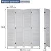 image6 Panel Wood Room Divider 575 Ft Tall Privacy Wall Divider Folding Wood Screen 689quot x 1575quot Each Panel for Home Office Bedroom Restaurant BrownWhite