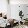 image6 Panel Wood Room Divider 575 Ft Tall Privacy Wall Divider Folding Wood Screen 689quot x 1575quot Each Panel for Home Office Bedroom Restaurant BrownWhite