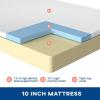 imageFDW  10 Inch King Mattress  Medium Firm  Gel Memory Foam Mattress  White  Bed in a Box CertiPURUS Certified  Pressure Relief Cooling Ventilated Foam  Washable Removable CoverWhite