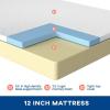 imageFDW  10 Inch King Mattress  Medium Firm  Gel Memory Foam Mattress  White  Bed in a Box CertiPURUS Certified  Pressure Relief Cooling Ventilated Foam  Washable Removable CoverWhite