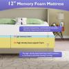 imageFDW  10 Inch King Mattress  Medium Firm  Gel Memory Foam Mattress  White  Bed in a Box CertiPURUS Certified  Pressure Relief Cooling Ventilated Foam  Washable Removable CoverWhite