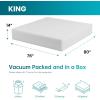 imageFDW  10 Inch King Mattress  Medium Firm  Gel Memory Foam Mattress  White  Bed in a Box CertiPURUS Certified  Pressure Relief Cooling Ventilated Foam  Washable Removable CoverWhite