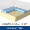 imageFDW  10 Inch King Mattress  Medium Firm  Gel Memory Foam Mattress  White  Bed in a Box CertiPURUS Certified  Pressure Relief Cooling Ventilated Foam  Washable Removable CoverWhite