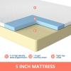 imageFDW  10 Inch King Mattress  Medium Firm  Gel Memory Foam Mattress  White  Bed in a Box CertiPURUS Certified  Pressure Relief Cooling Ventilated Foam  Washable Removable CoverWhite
