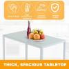 imageFDW  5Piece Dining Table Set  Black  Glass Kitchen Table with 4 Upholstered Chairs and Faux Leather Cushions  SpaceSaving and Modern Design  for Dining Room Easy to AssembleWhiteglass