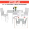 imageFDW  5Piece Dining Table Set  Black  Glass Kitchen Table with 4 Upholstered Chairs and Faux Leather Cushions  SpaceSaving and Modern Design  for Dining Room Easy to AssembleWhite Glass