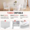 imageFDW  5Piece Dining Table Set  Black  Glass Kitchen Table with 4 Upholstered Chairs and Faux Leather Cushions  SpaceSaving and Modern Design  for Dining Room Easy to AssembleWhite Glass