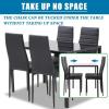imageFDW  5Piece Dining Table Set  Black  Glass Kitchen Table with 4 Upholstered Chairs and Faux Leather Cushions  SpaceSaving and Modern Design  for Dining Room Easy to AssembleBlack Glass
